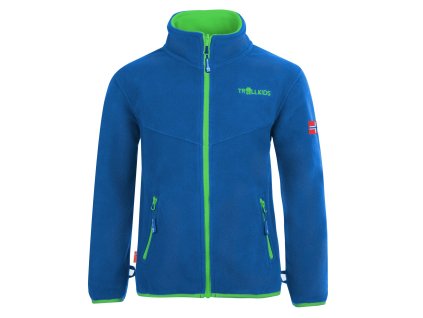 TrollKids Kids Oppdal Jacket XT modrá 106 - fleecová mikina celopropínací
