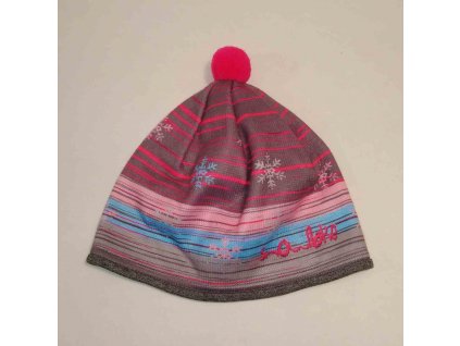 RDX zimní pletená čepice s bambulí 3684 magenta