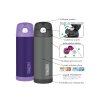 Thermos FUNtainer Dětská termoska s brčkem 470ml - černá