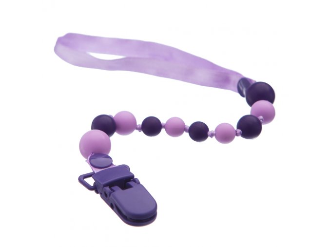 silikonový klip na dudlík lila-fialová