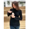 Kojicí svetr černý žebrovaný