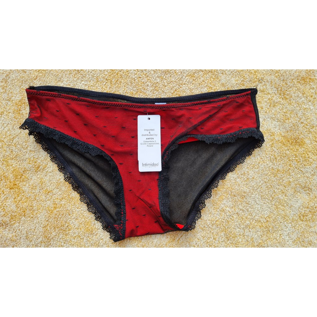 Dámské kalhotky B715 - červeno černé
