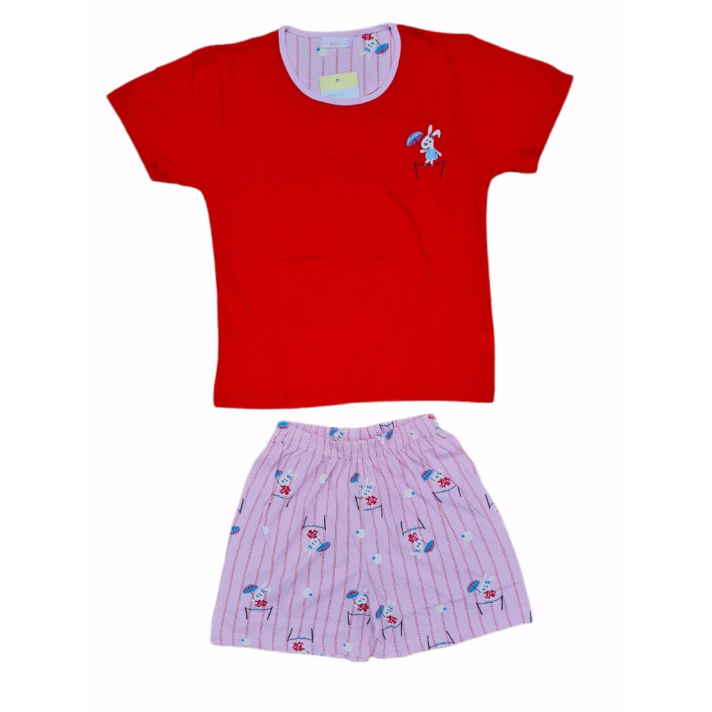 Dětské pyžamo s krátkým rukávem FK1165 - červené