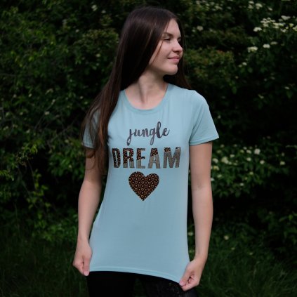 Dámské tričko DREAM s kamínky N4657 - světle modré