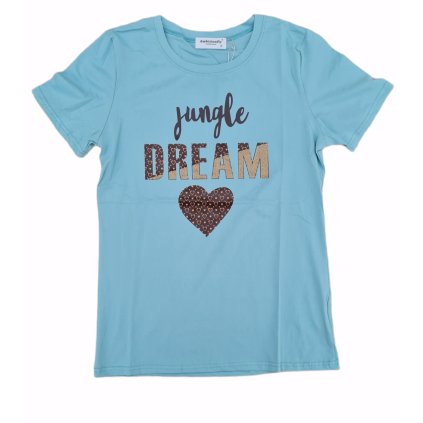 Dámské tričko DREAM s kamínky N4657 - světle modré