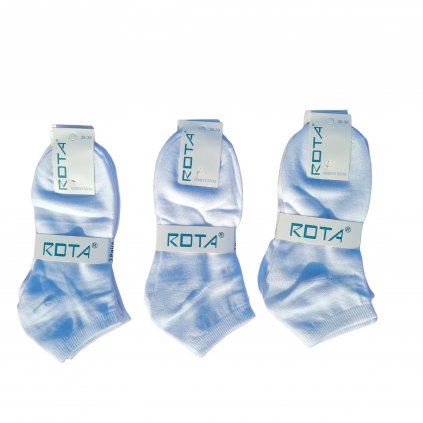 3pack dámské kotníkové bavlněné ponožky ROTA - bílé (Velikost 39-42)