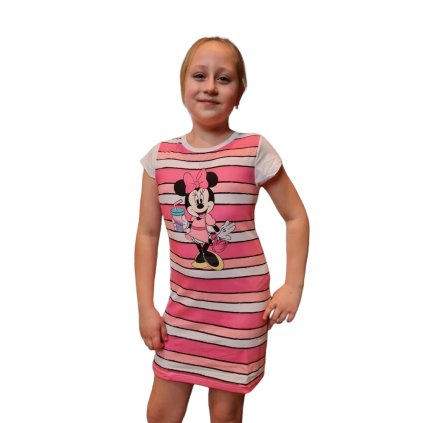 Šaty s krátkým rukávem MINNIE Mouse SHIRT-187 - bílé