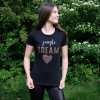 Dámské tričko DREAM s kamínky N4657 - černé