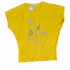Dámské volné tričko s kamínky CS21651 - žluté