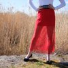 Dvojitá dlouhá sukně široký pas  0112 - červená