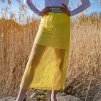 Dvojitá dlouhá sukně široký pas  0112 - žlutá