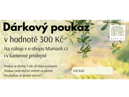 Dárkový poukaz v hodnotě 300 Kč
