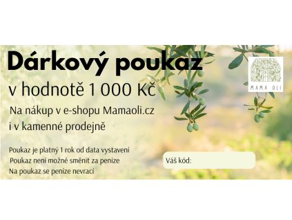 Dárkový poukaz v hodnotě 1 000 Kč