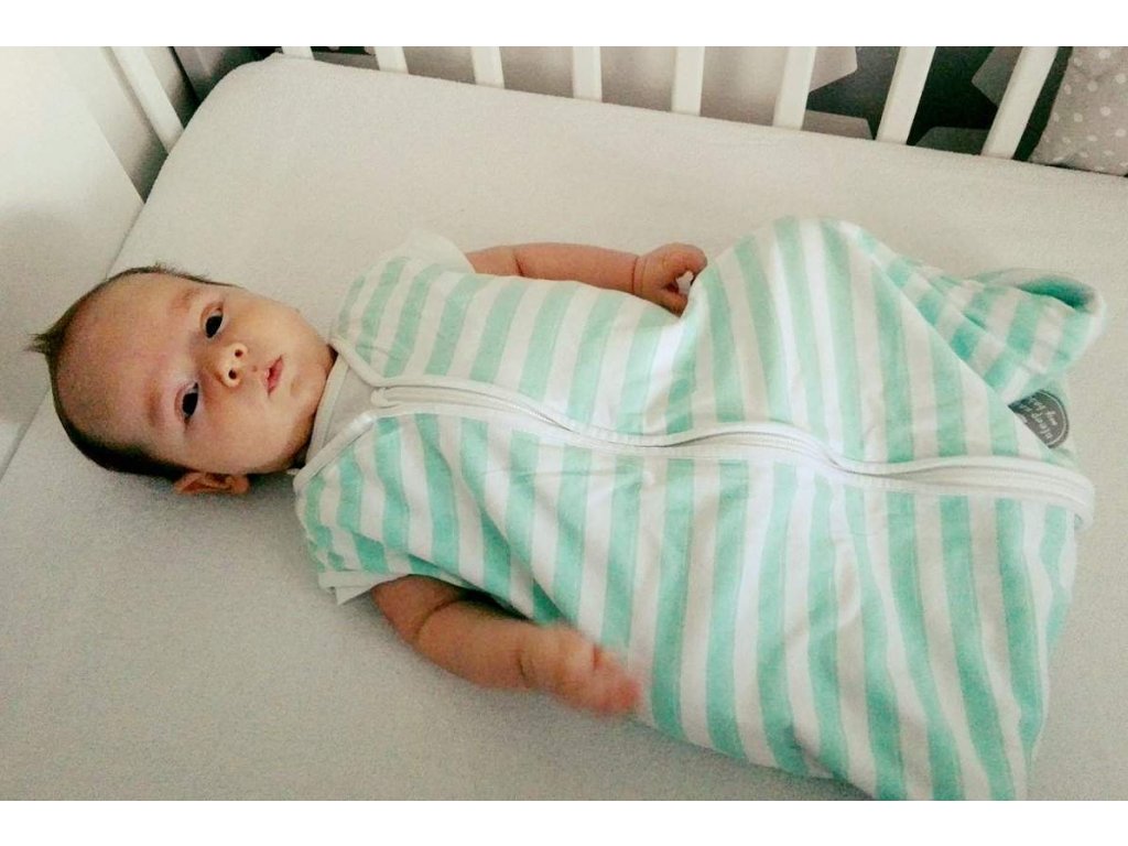 Natulino dětský spací pytel pro miminko, MINT STRIPES / WHITE, 2vrstvý, S  (0 - 6 měsíců)