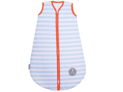 Extra tenký letní spací pytel velikost M, BLUE STRIPES / ORANGE