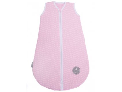 Natulino extra tenký letní dětský spací pytel, PINK WHITE WAVES / WHITE, 1vrstvý, L (12 - 18 měsíců)