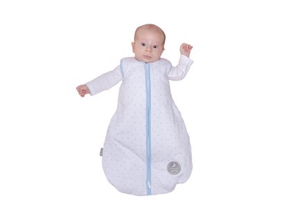 Natulino extra tenký letní dětský spací pytel, WHITE GREY LEAVES / NAVY, 1vrstvý, N (0 - 3 měsíce)