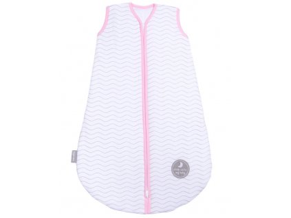 Natulino dětský spací pytel pro miminko, NATURAL WHITE GREY WAVES / PINK, 2vrstvý, L (12 - 18 měsíců)