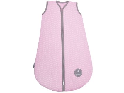 Natulino dětský spací pytel pro miminko, NATURAL PINK WHITE WAVES / WARM GREY,2vrstvý, L (12 - 18 měsíců)