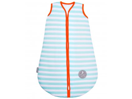 Zimní spací pytel pro miminko, MINT STRIPES / ORANGE, 3vrstvý, N (0 - 3 měsíce)