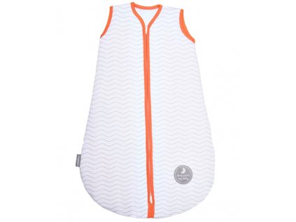 Natulino zimní spací pytel pro miminko, NATURAL WHITE GREY WAVES / ORANGE, 3vrstvý N (0 - 3 měsíce)