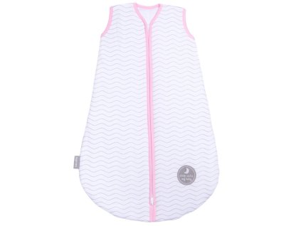 Natulino zimní spací pytel pro miminko, NATURAL WHITE GREY WAVES / PINK, 3vrstvý, L (12 - 18 měsíců)