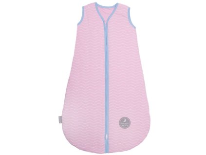 Natulino zimní spací pytel pro miminko, NATURAL PINK WHITE WAVES / BLUE, 3vrstvý, S (0 - 6 měsíců)