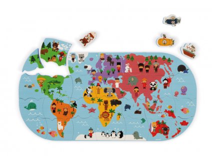 Janod Puzzle do vody Mapa světa
