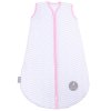 Natulino extra tenký letní dětský spací pytel, WHITE GREY WAVES / PINK, 1vrstvý, S (0 - 6 měsíců)