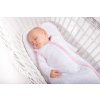 Spací pytel pro miminko Jaro/podzim, NATURAL WHITE GREY LITTLE LEAVES / PINK, 2vrstvý, N ( 0 - 3 měsíce)