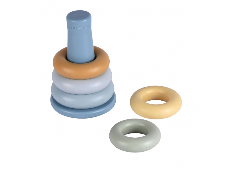 Little Dutch Nasadzovacie krúžky plastové modré