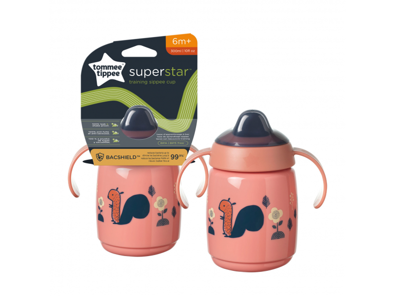 Tommee Tippee Netečúci hrnček Superstar 300ml 6m + Pink