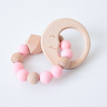 Silikonové kousátko PINK Měsíček