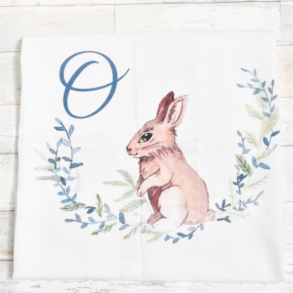 Látková plenka Zajíček - monogram O
