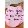 Látková osuška růžová Love you to the moon and back