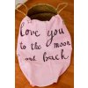 Látková osuška růžová Love you to the moon and back