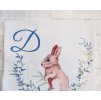 Látková plenka Zajíček - monogram D