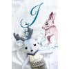 Látková plenka Zajíček - monogram J