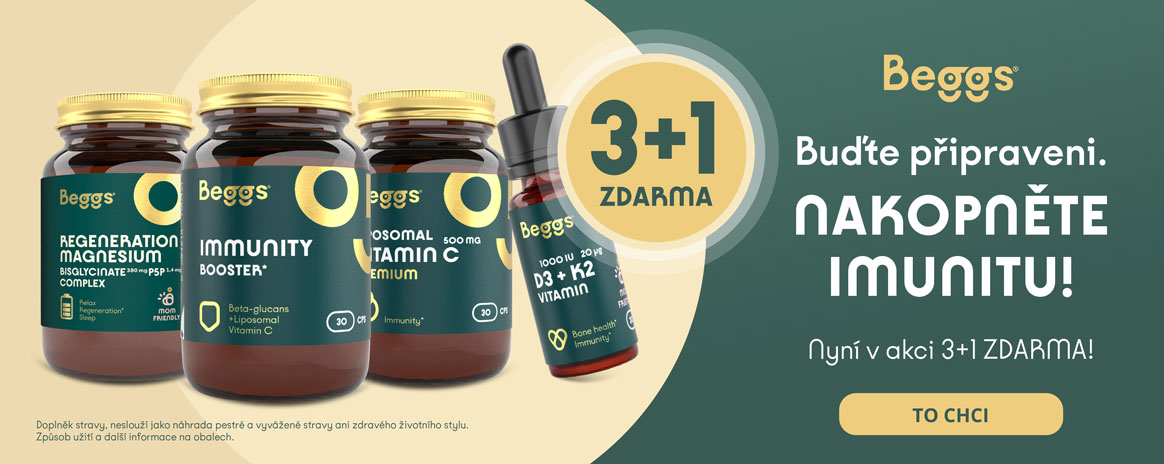 3+1 ZDARMA na doplňky stravy Beggs. Nakopněte imunitu