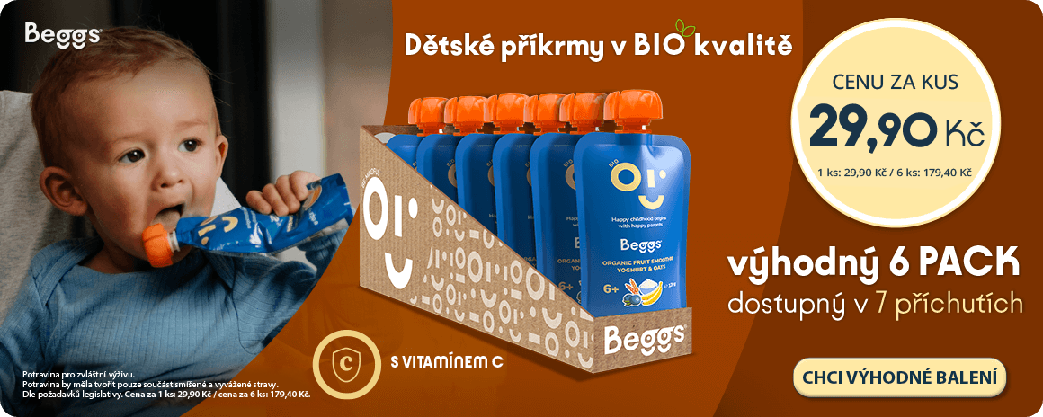 Beggs příkrmy za super cenu 29,90 Kč/ks - platí pro 6 packs 179,40 Kč
