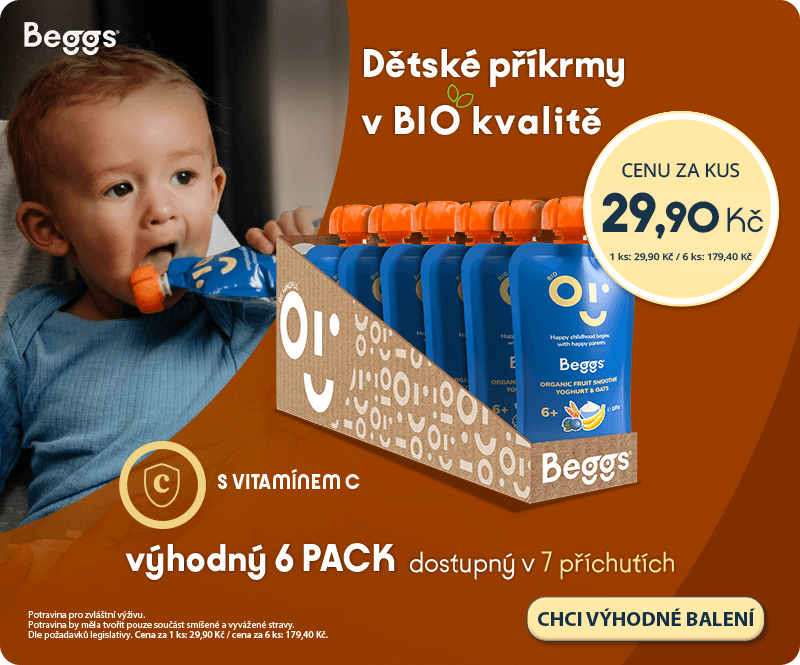 Beggs příkrmy za super cenu 29,90 Kč/ks - platí pro 6 packs 179,40 Kč