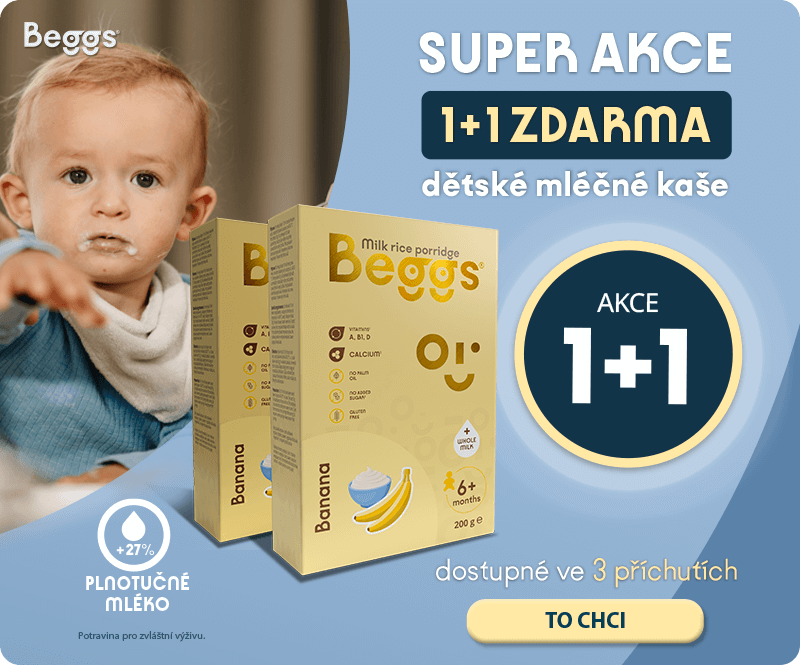 Super akce mléčné kaše Beggs 1+1 ZDARMA