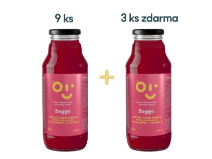 11617 3 1 zdarma 12x beggs bio napoj aronie jablko banan jahoda 300 ml