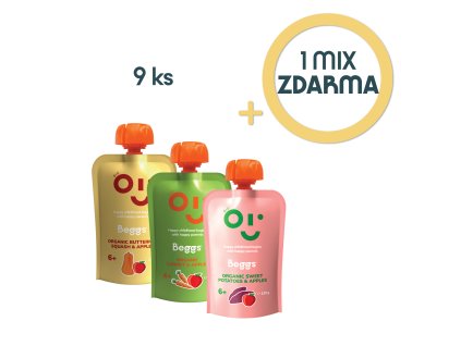 3+1 ZDARMA Beggs BIO Mix ovocno-zeleninových příkrmů (12× 120 g)