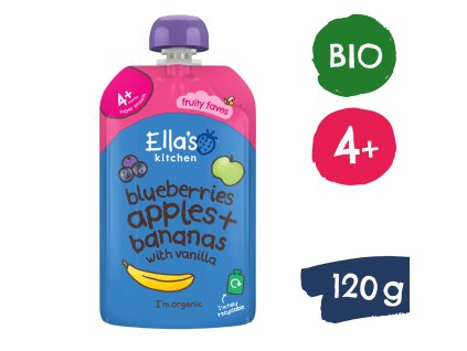 Ella's Kitchen BIO Jablko, borůvka a banán (120 g)