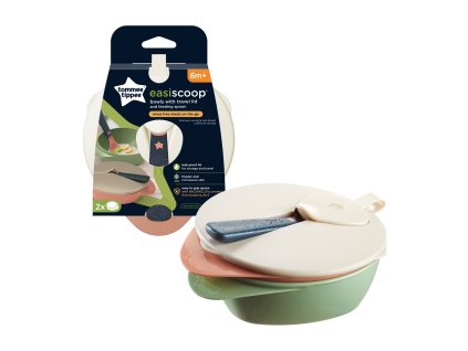 9766 tommee tippee easy scoop misky pro snadne nabirani s vickem a lzickou 6m 2 ks