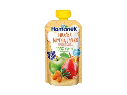 Hamánek Hruška, rakytník a jablko 100% ovoce 6m+ (100 g)