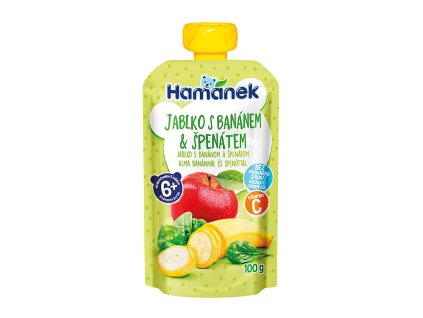 39685 Hamanek Jablko s bananem a spenatem doypack 100g
