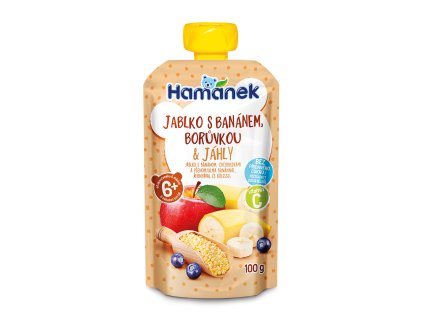 40816 Hamanek Jablko s bananem boruvkou a jahly 100g