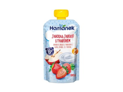 Hamánek Jahoda a jablko s tvarohem 6m+ (100 g)